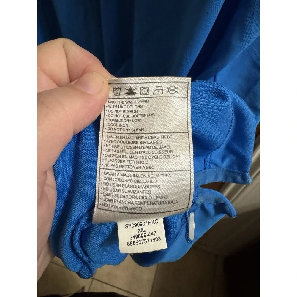Nike Golf Polo Shirt Mens Size Extra Large XXL Short Sleeve Diamond Pattern Blue